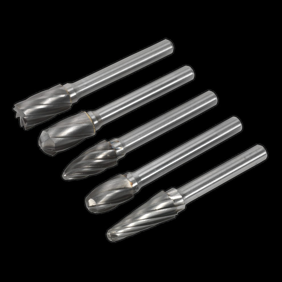 Sealey Tungsten Carbide Rotary Burr Set 5Pc Ripper/Coarse