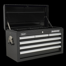 Topchest 6 Drawer with Ball-Bearing Slides - Black