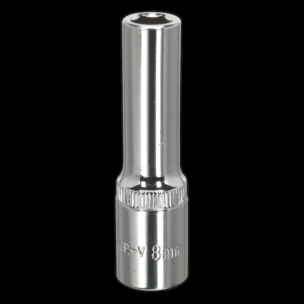Sealey Walldrive® Socket 8Mm Deep 3/8"Sq Drive Fully Polished Size 3