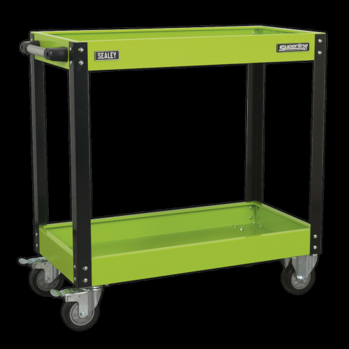 Sealey Workshop Trolley 2-Level Heavy-Duty - Hi-Vis Green