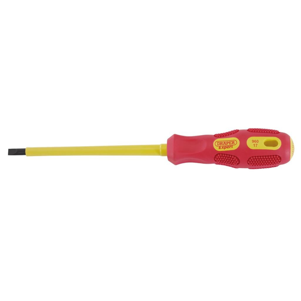 VDE Approved Fully Insulated Plain Slot Screwdriver, 5.5 x 125mm (Display Packed)-image-OPC-PQSVFD-NEW