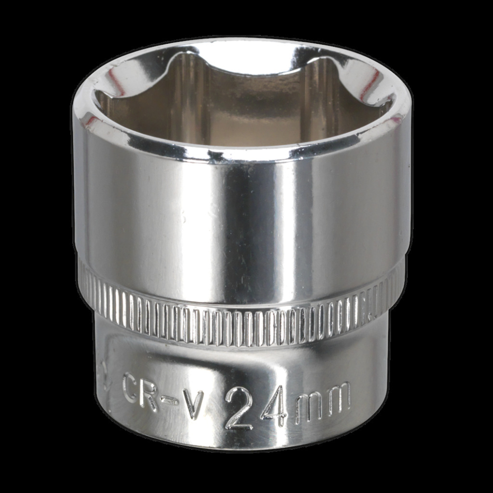 Sealey Walldrive® Socket 24Mm 3/8"Sq Drive Fully Polished