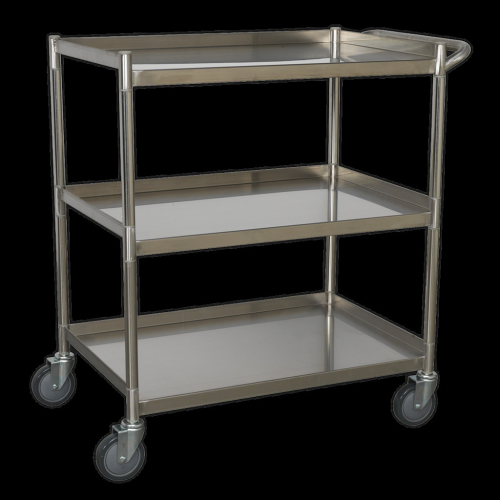Sealey Workshop Trolley 3-Level Stainless Steel