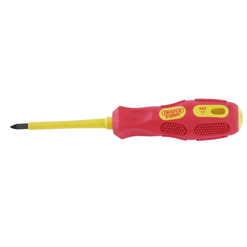 Draper VDE Approved Fully Insulated PZ TYPE Screwdriver, No.1 x 80mm (Display Packed)