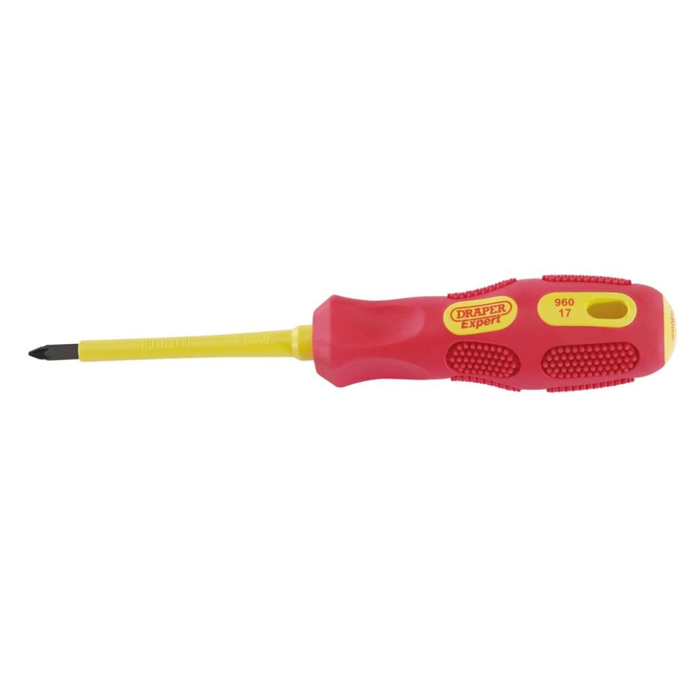 Draper Vde Approved Fully Insulated Pz Type Screwdriver, No.1 X 80Mm (Display Packed)