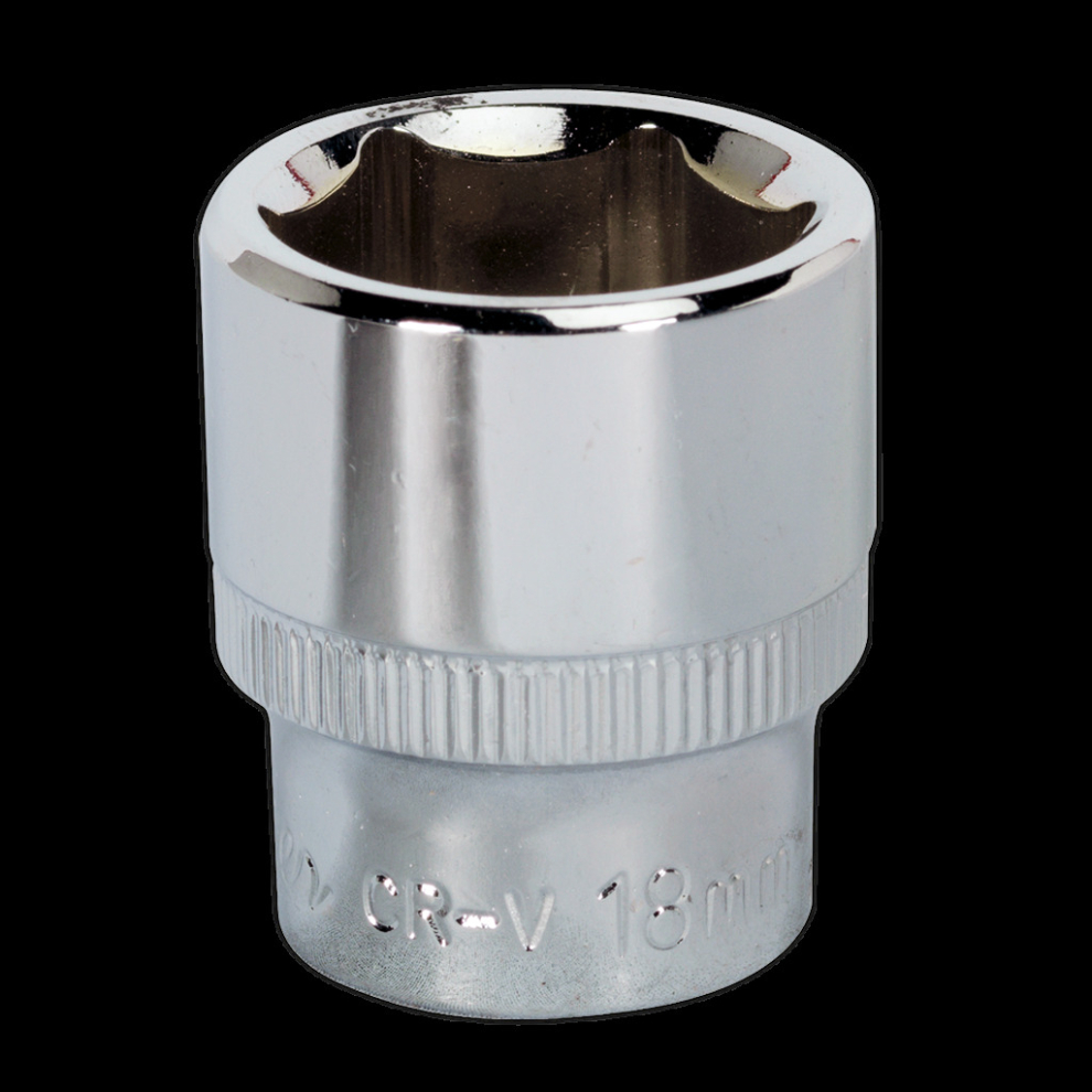 Sealey Walldrive® Socket 18Mm 3/8"Sq Drive Fully Polished Size 3