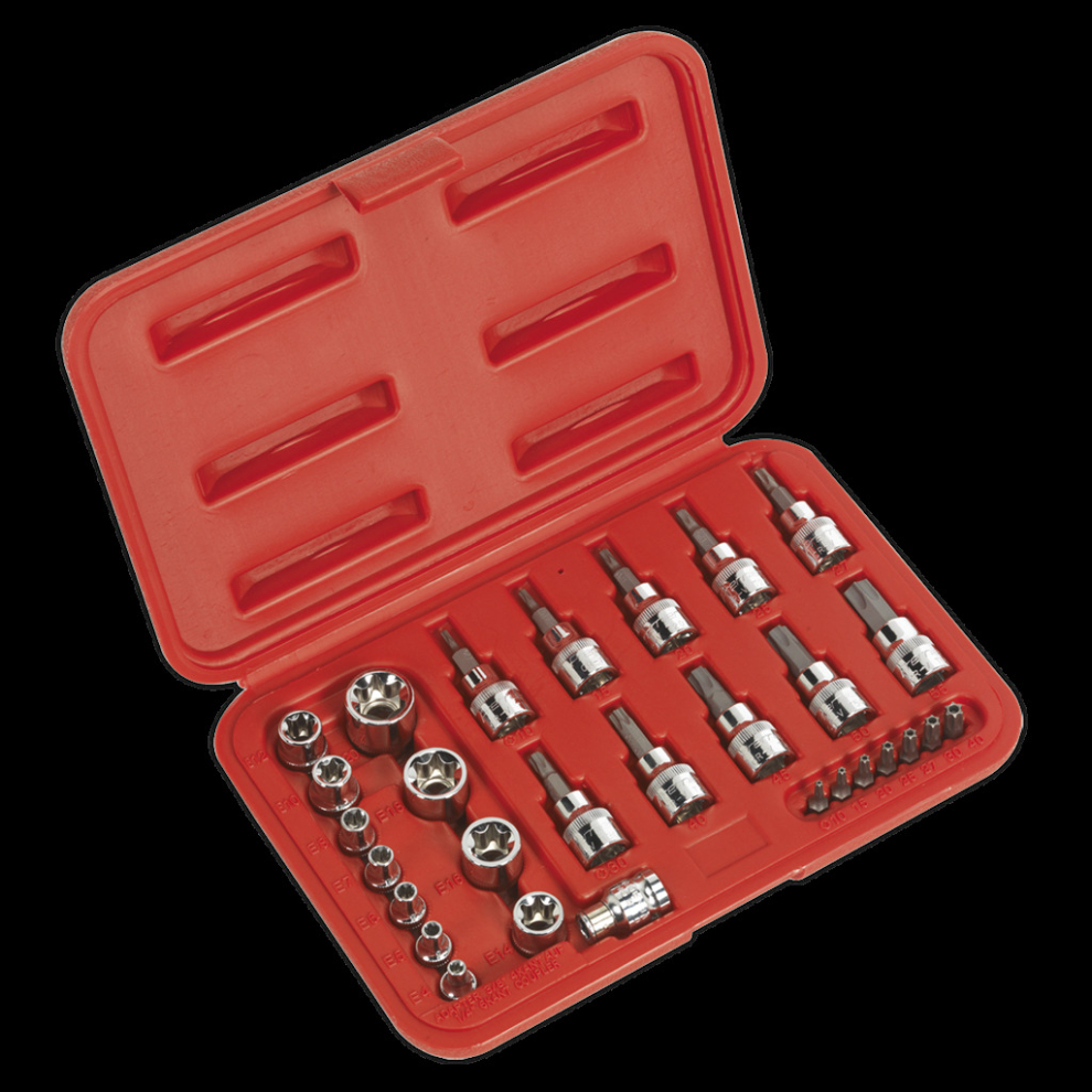 TRX-Star* Socket & Security Bit Set 29pc 1/4"Sq & 3/8"Sq Drive