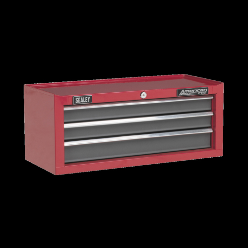 Sealey Mid-Box 3 Drawer with Ball-Bearing Slides - Red/Grey