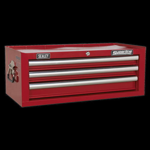 Sealey Mid-Box 3 Drawer with Ball-Bearing Slides - Red