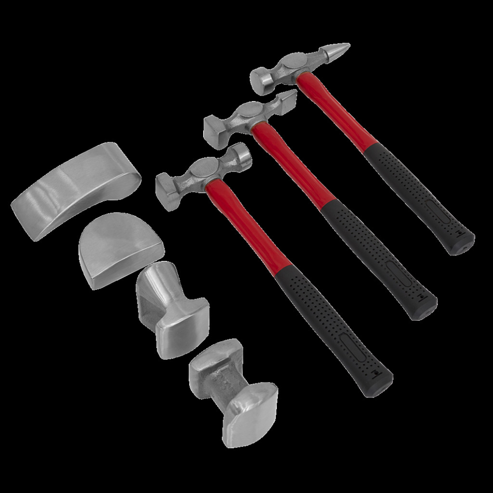 Sealey Panel Beating Set 7Pc Drop-Forged Fibreglass Shafts