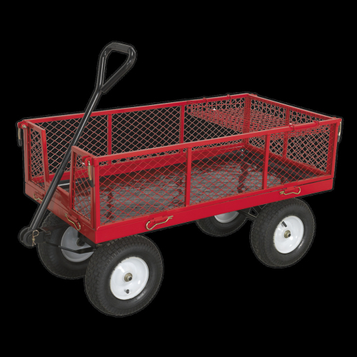 Sealey Platform Truck with Sides Pneumatic Tyres 450kg Capacity