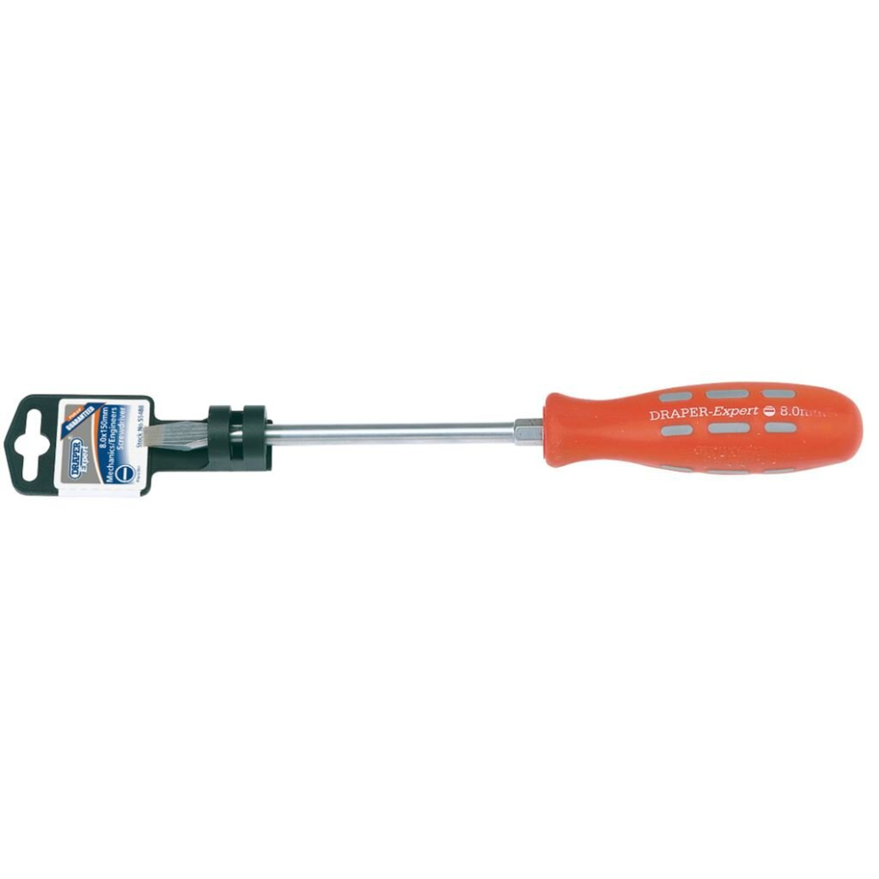 Plain Slot Flared Tip Mechanic's Screwdriver, 8 x 150mm