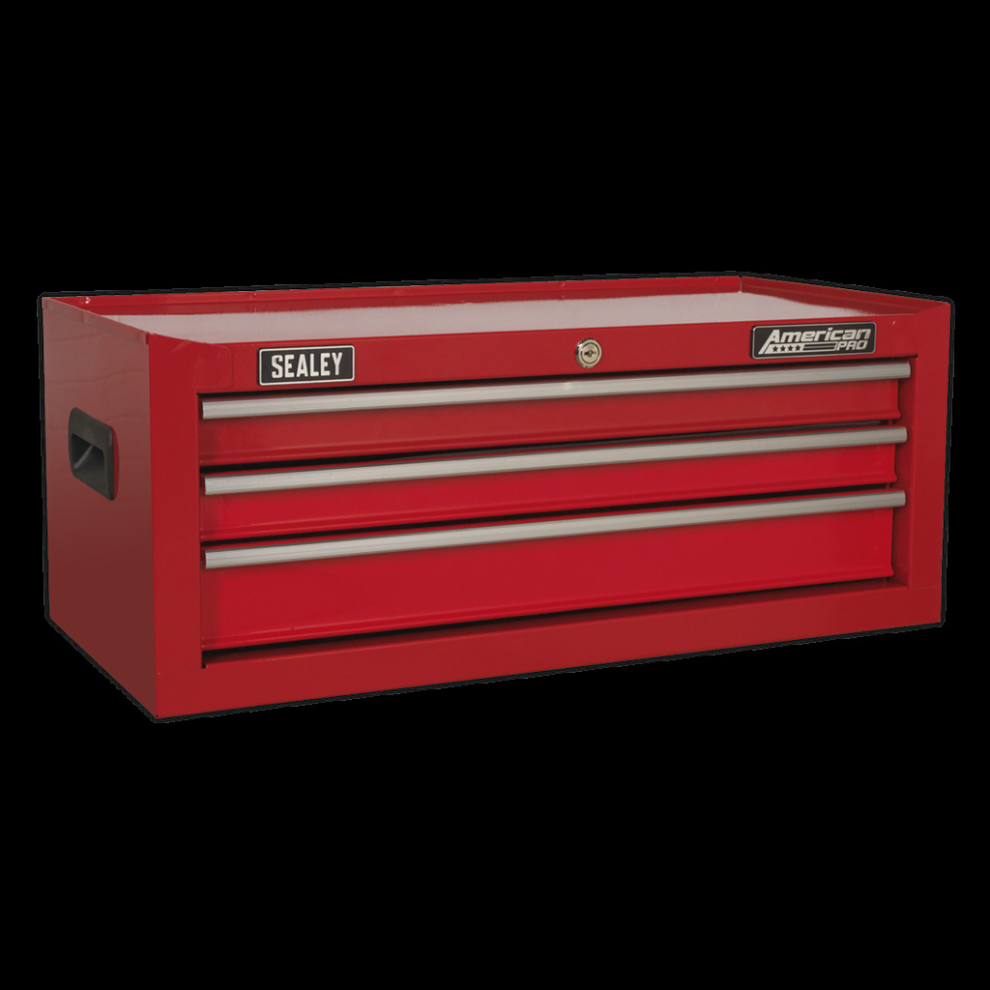 Mid-Box 3 Drawer with Ball-Bearing Slides - Red