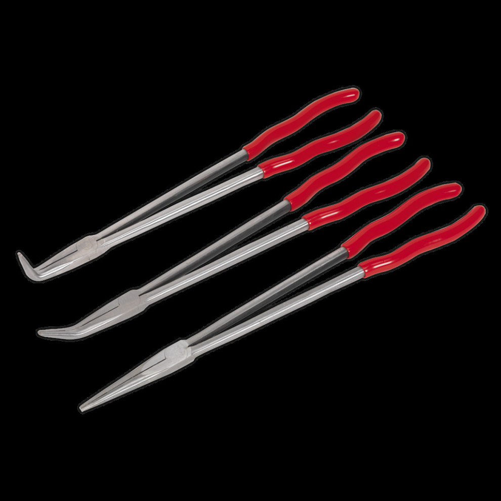 Sealey Needle Nose Pliers Set 3Pc Extra-Long 400Mm