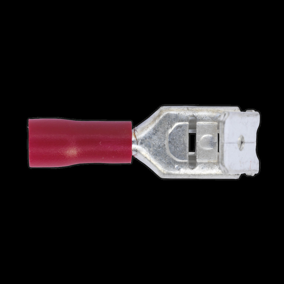 Sealey Piggy-Back Terminal 6.3Mm Pack Of 100 Red