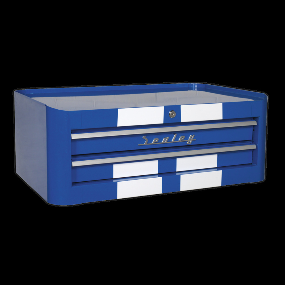Sealey Blue/White Mid-Box Drawer Retro Style - With Stripes Size 2
