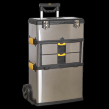 Mobile Stainless Steel/Composite Toolbox - 3 Compartment
