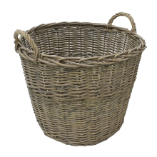 Chunky Willow Log Basket - Grey
