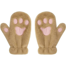 Cat Claw Winter Thickened Warm Gloves Boys and Girls Plush Ski Gloves Hand Warmer