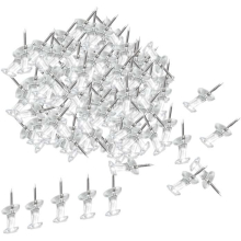 Push Pins-130pcs Clear PushPins, Bulletin Board Thumb Tacks for Cork Board, Map Pins, Photo Hanging Tacks,Craft Projects Tacks