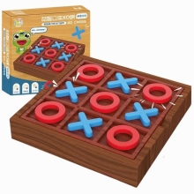 Kids Wooden Solitaire Board Game Early Education Leisure Brain Training Toys for Children Adults X/O Board Coffee Table Game
