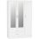 Seconique Nevada 3 Door 2 Drawer  Mirrored Wardrobe White Gloss 1