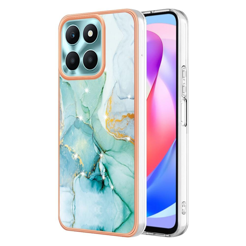 (Green) Case For Honor X6a Slim Tpu Soft Bumper Marble Pattern Protection Green 764717967840
