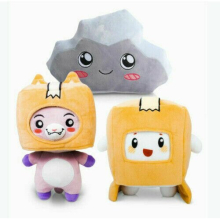 Lankybox Boxy + Foxy + Rocky Plush Toy Set - 3 Soft Plushies in 20/25/29 cm for Kids