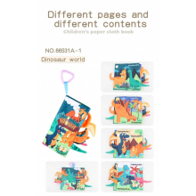 4PCS Early Education Baby Cloth Book Montessori Animal 3-dimensional Tail Toy Marine Animal Cognition Kids Puzzle Palm Soft Book