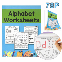 78 Pages English 26 Alphabet Homework A Fun Practice Workbook To Learn The Alphabet For Kids Ages 2-5 Preschoolers learning toy