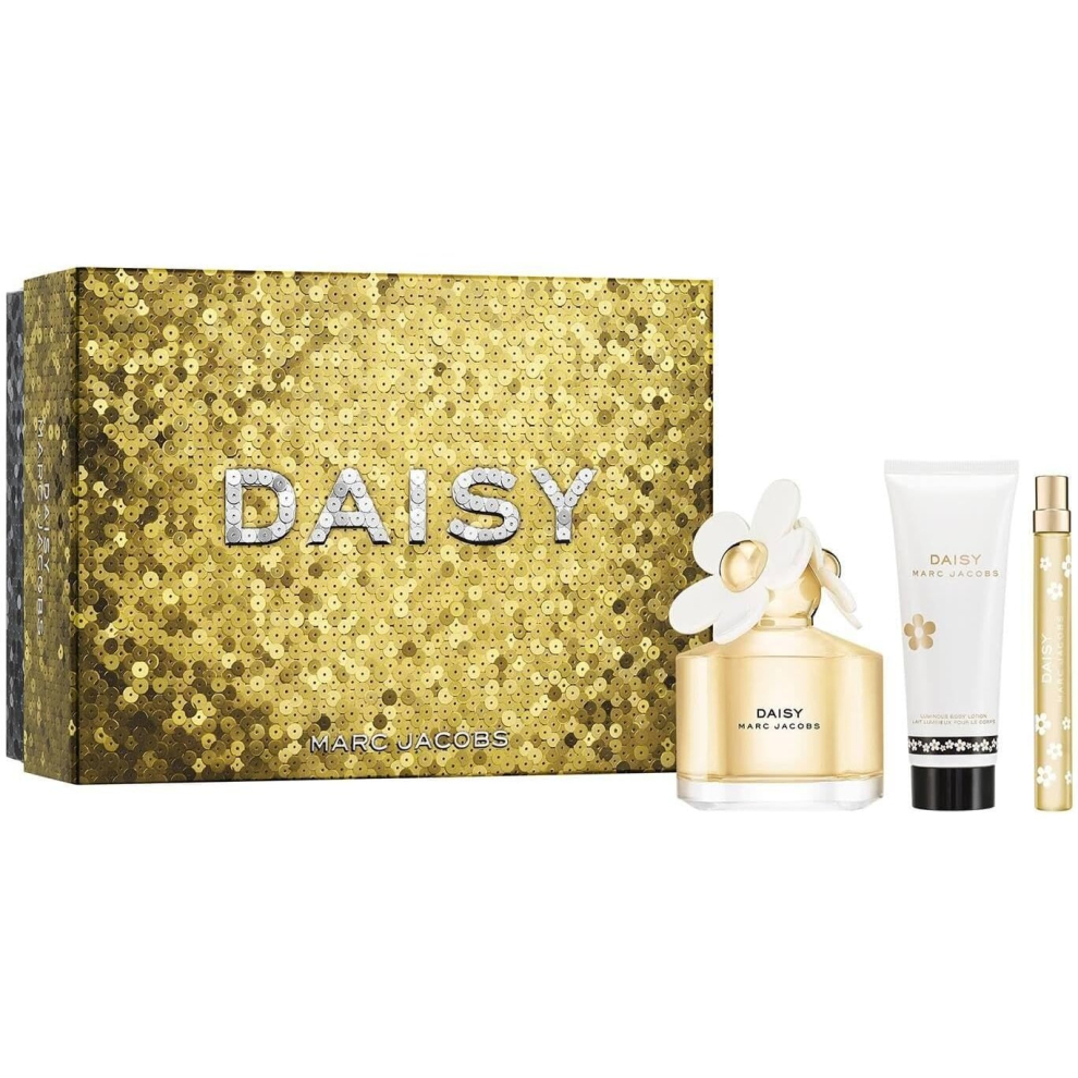Marc Jacobs Daisy Gift Set 100ml EDT Spray + Body Lotion 75ml + Eau de Toilette 10ml