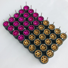 20sets 11mm wheels for 1/64 Scale Alloy Car Models 1/64 wheels with Tires + Axles for Hot Wheel/Matchbox/Domeka/Tomy 1:64