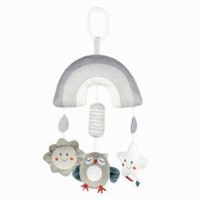 Baby Clip On Hanging Plush Toy Stroller and Car Seat Sensory Activity Toys with Wind Chimes and Jingle for Newborn Infant
