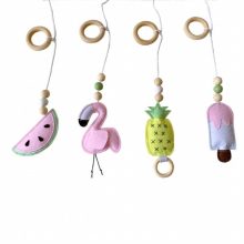 4Pcs/3Pcs Solid Wood Fitness Rack Pendants Newborn Baby Gym Toy Hanging Ornaments Baby Rattle Toys for Children Kids Room Decor