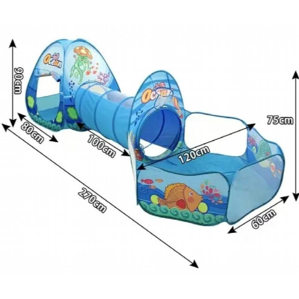 3 in 1 Baby Tent Playpen with Tunnel Children Ball Pool Large Portable Kids Tent Ball Pit Crawling Tunnel Kid Playground House