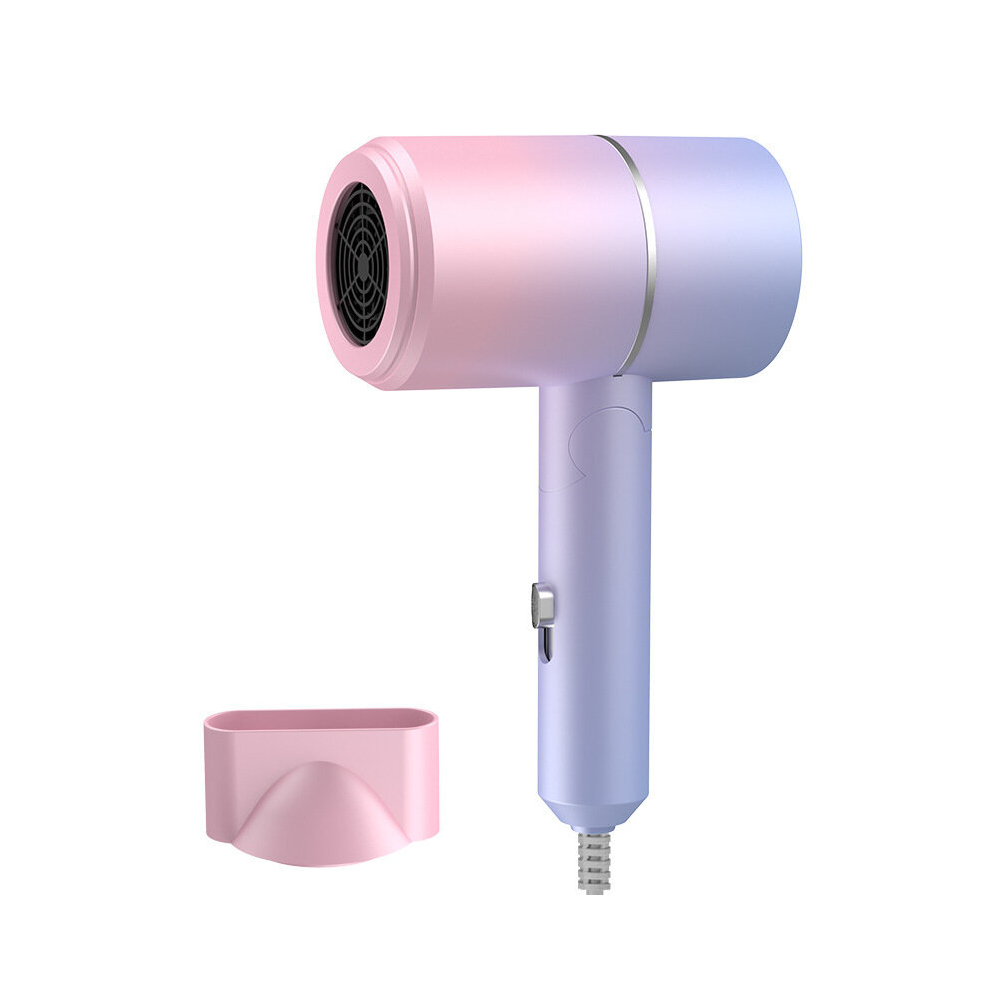 (Gradient Purple) MIni Folding Hairdryer 220V-240V 750W with Carrying Bag Hot Air Anion Hair Care for Home Travel Hair Dryer Dormitory Blow Drier