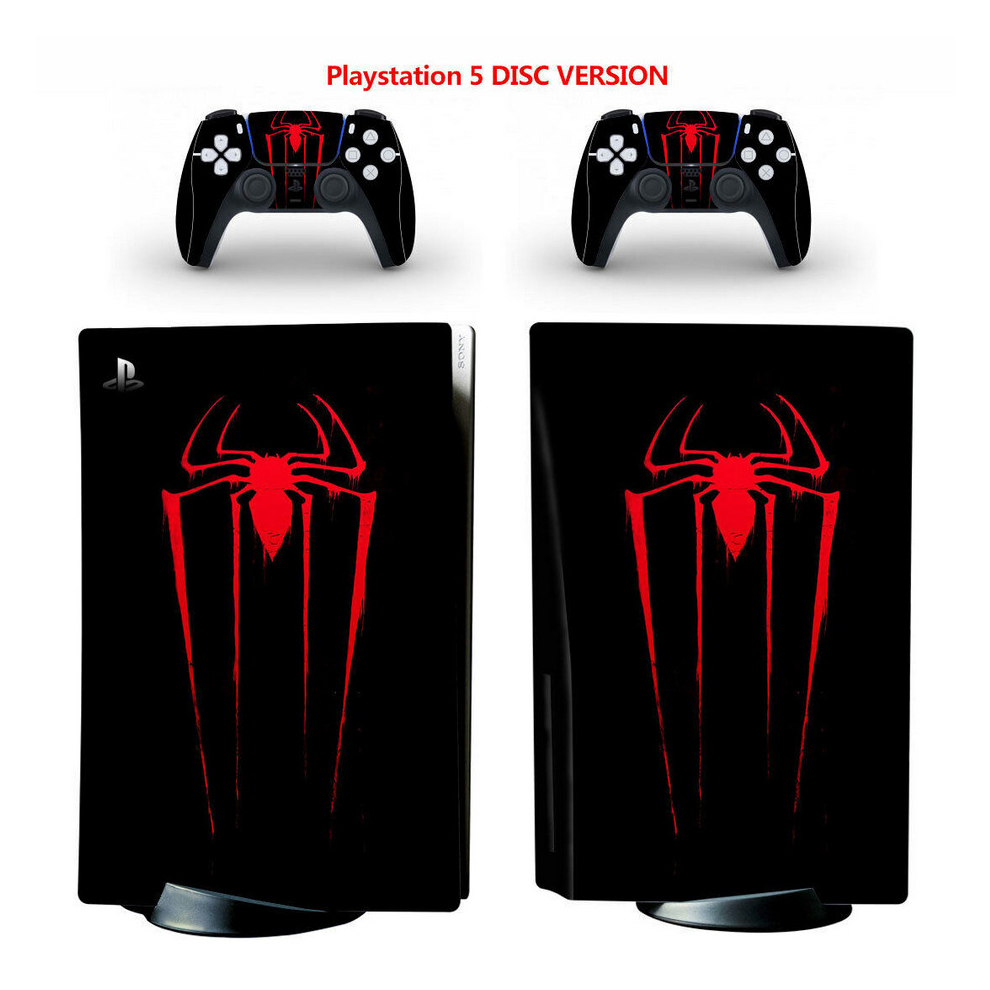 Newjass Skin Sticker For Ps5 Console Controller Disc Version Vinyl Cover Spiderman #10