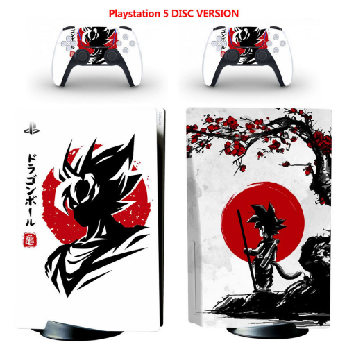 DB Goku Vinyl Design Skin Sticker Cover for PS5 Console Controller Disc Version