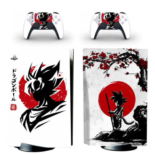 DB Goku Vinyl Design Skin Sticker Cover for PS5 Console Controller Disc Version 1