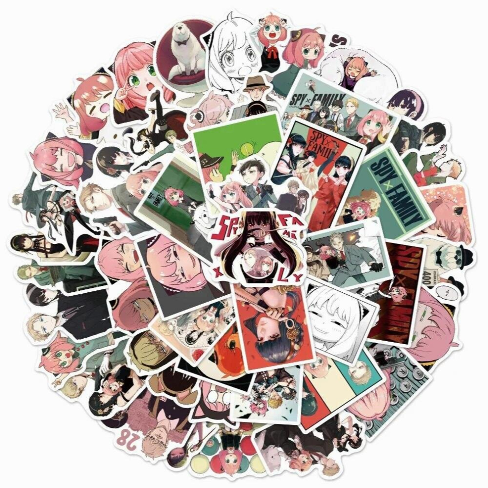 50Pcs Cartoon Spy Family Diy Graffiti Phone Sticker 885678196534