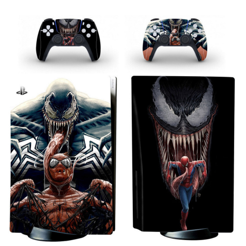 Skin Sticker for PS5 Console Controller Disc Version Vinyl Wrap Cover Spiderman 2