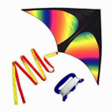 2x3m Tail Rainbow Kite Easy To Fly Fly Wind Kite with Wire Board Primary Stunt Kite Enhance Coordination for Boys Girls