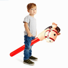 Classic Practical Multi-functional PVC Inflatable Horse Head Stick Ride-on Animal Toy for Kid Plaything Party Decor