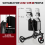 Casart 3 Wheel Folding Rollator Aluminium Mobility Walker Adjustable Handle Lightweight 5
