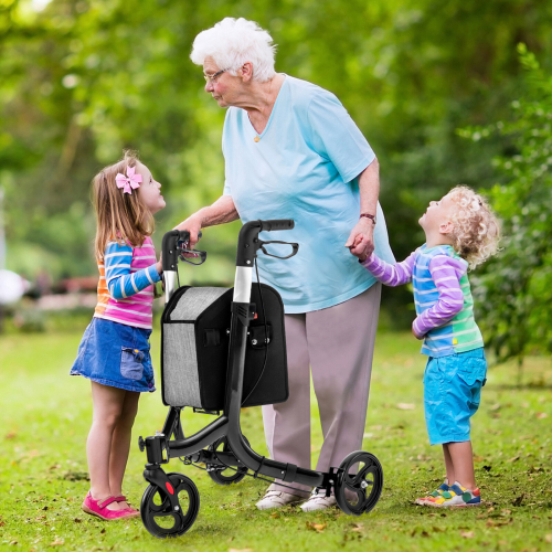 Casart 3 Wheel Folding Rollator Aluminium Mobility Walker Adjustable Handle Lightweight 1