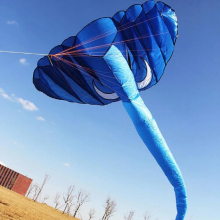 5.2M Soft Elephant Kite Inflatable 9-hole Nylon Kite Outdoor Easy to Fly and Tear Resistant Professional Kite Halloween