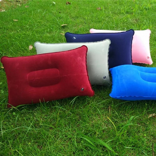 Inflatable Pillow Travel Camping Pillows Easy Portable Napping Companion PVC Rectangular Pillow Flocked Rectangular Pillow 2
