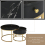 (Black) Removable Set of 2 Round Coffee Table with Storage 4