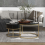 (Black) Removable Set of 2 Round Coffee Table with Storage 7
