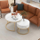 (White) Removable Set of 2 Round Coffee Table with Storage 1